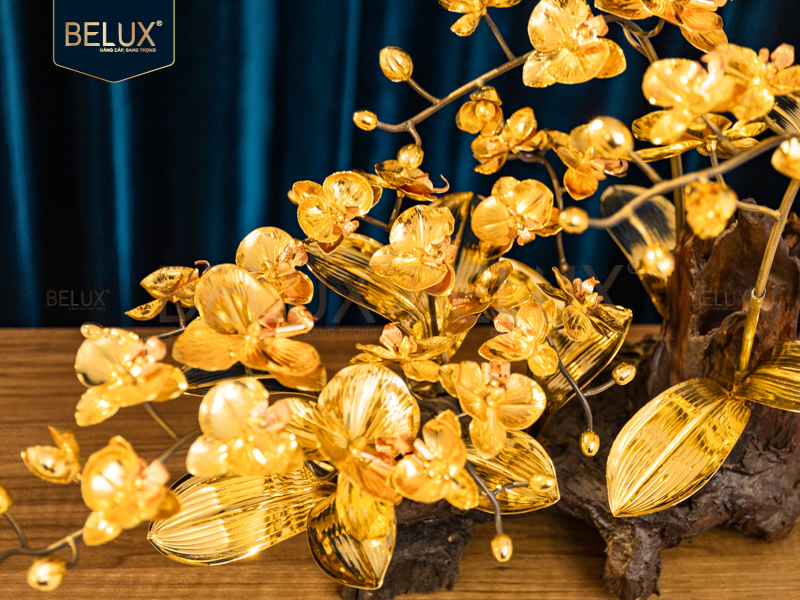 Lan Trầm Mộc 9 cành  mạ vàng 24k&nbsp;61x31x50cm